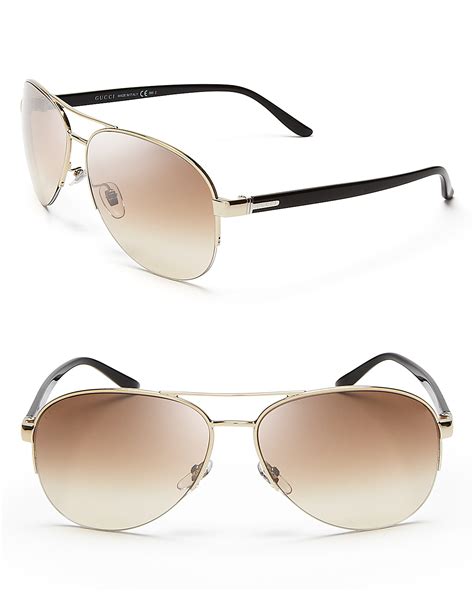 gucci semi-rimless aviator sunglasses|gucci rimless sunglasses price.